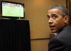 奥巴马观看美国对阵加纳