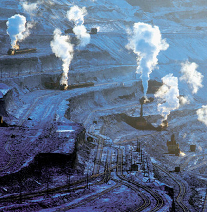 组图被污染的中国经济发展的煤炭伤